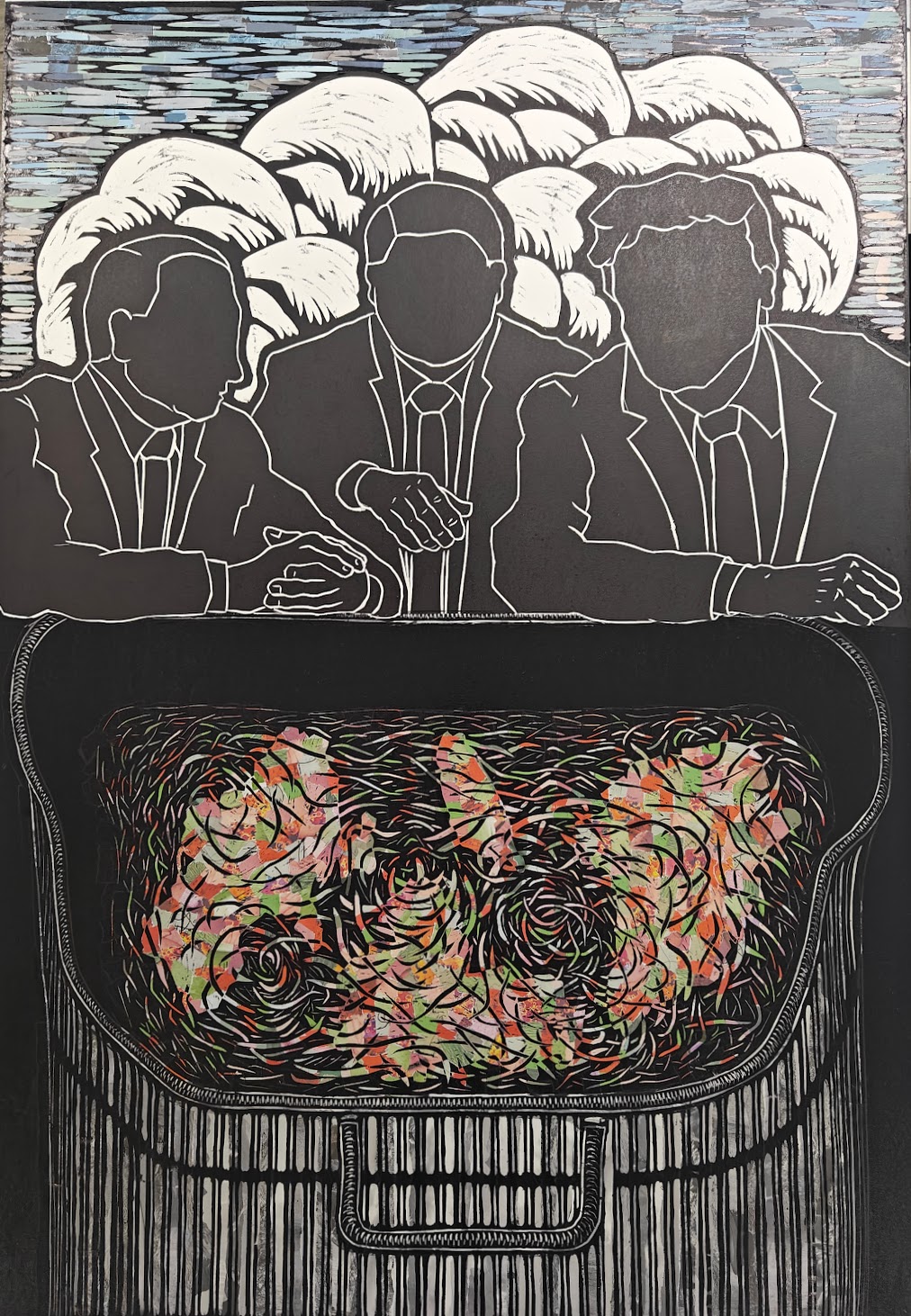 Preparing the Kool-Aid - houtsnede