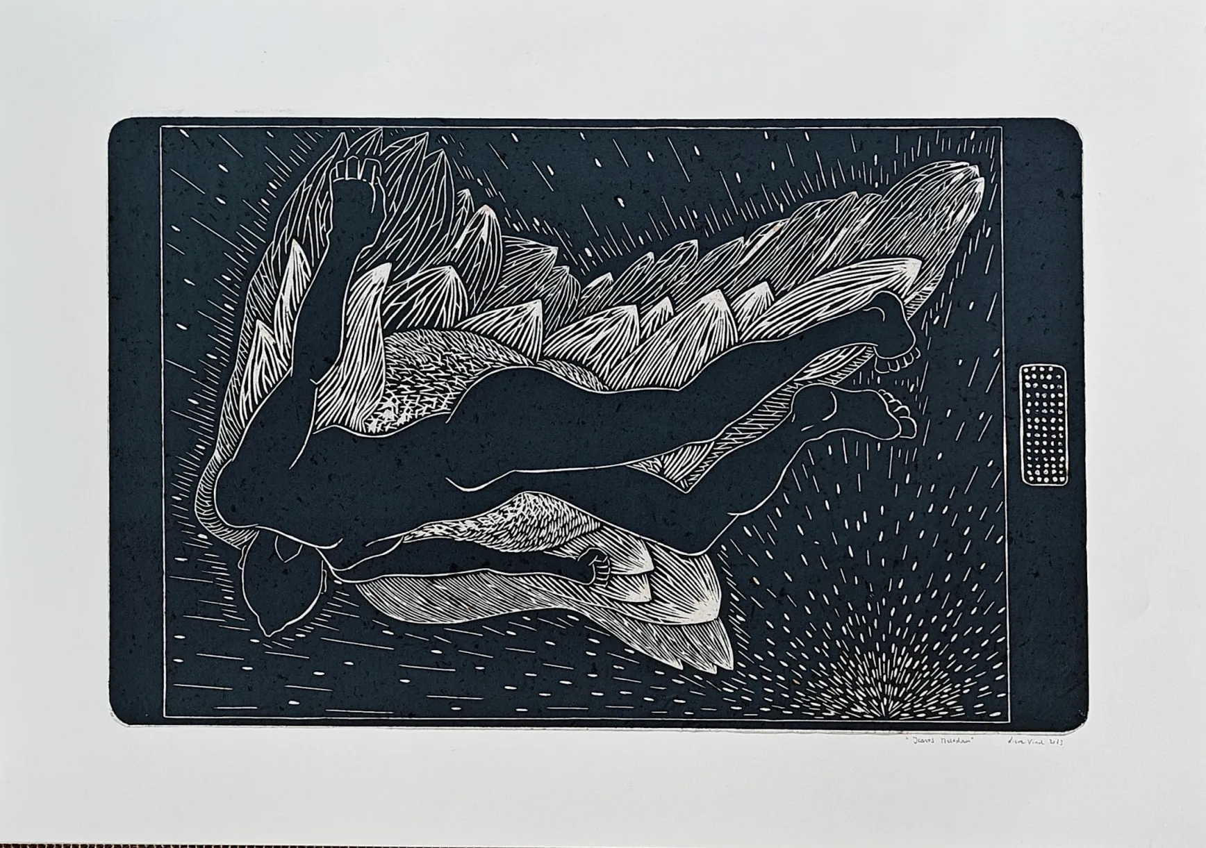 Ikaros' Meltdown - houtsnede