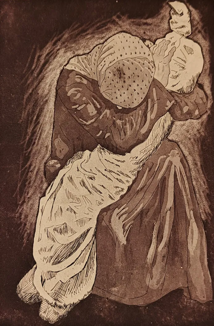 Inertia 2 - houtsnede, ets