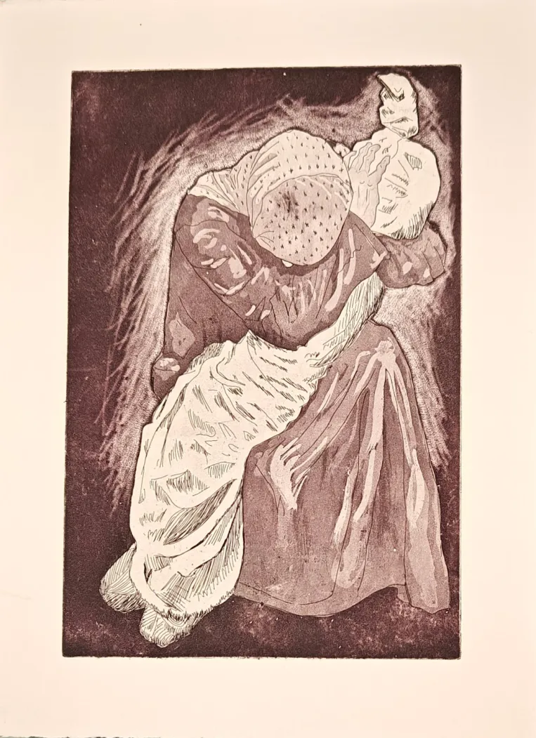 Inertia 2 - houtsnede, ets