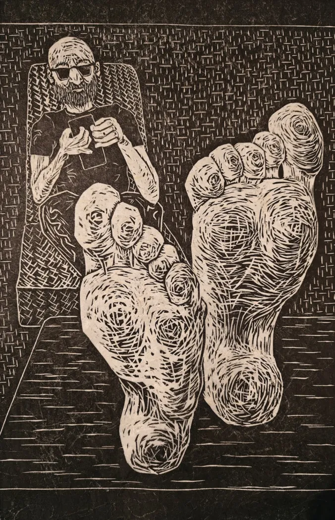 Sofa revolutionist - houtsnede