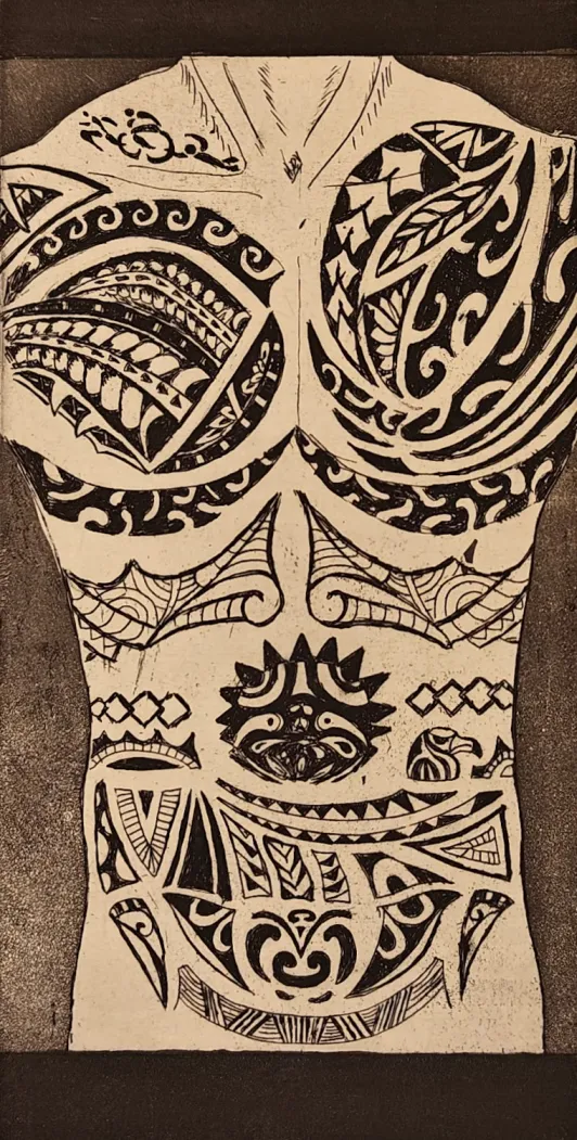 Tattoo 1 - houtsnede, ets