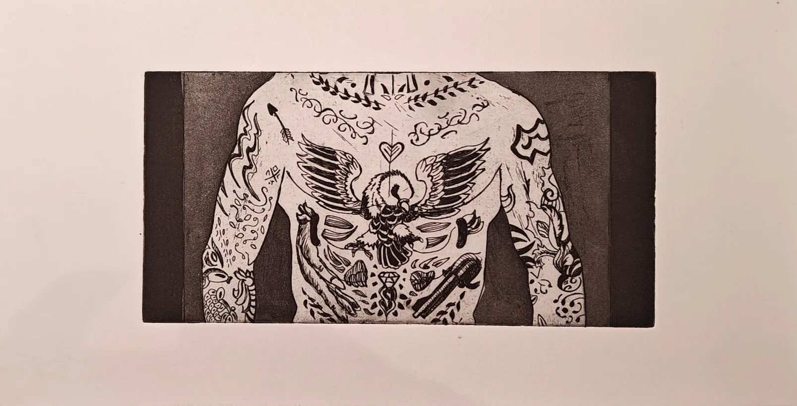 Tattoo 3 - houtsnede, ets
